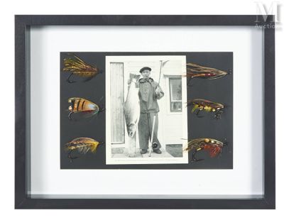 a picture of a picture of a man holding a fishing rod
