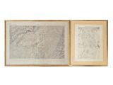 two framed maps of the city of new york, new york, and new york