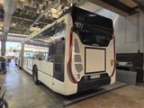 a bus that is parked inside of a building