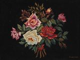 tableau représentant un bouquet de roses sur fond noir