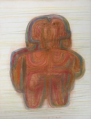 l'image d'un dessin représentant un homme avec un chapeau sur la tête