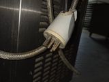 a close up view of a metal object with wires attached to it
