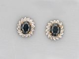 a pair of sapphire and diamond earrings