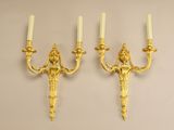 pair of antique wall sconces in the form of angels