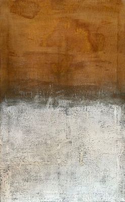 an image of a painting of a brown and white square