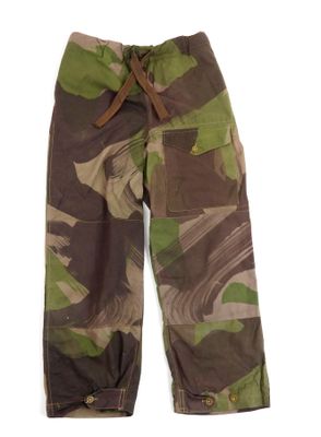 the pants are green and brown with a brown belt