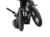 a bicycle that is sitting up against a white background