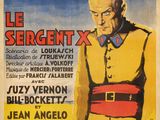 une affiche du film « Le Sergent X », mettant en scène un homme en uniforme