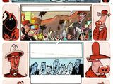 une image représentant une bande dessinée avec des personnages de BD et la photo d'un homme portant un haut-de-forme