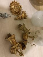 Lot de luminaire en verre et laiton et divers (photo 6)
