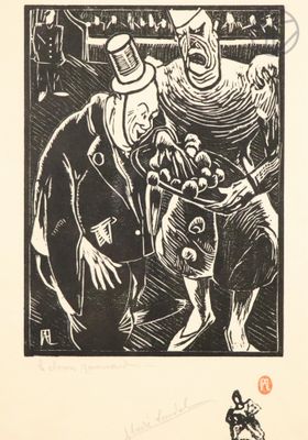 an image of a black and white drawing of a man and a woman
