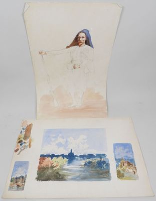 an open book with a picture of a woman in a white dress