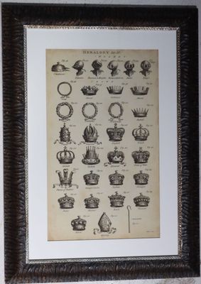 Sous-verres lithographiques représentant les couronnes héral…