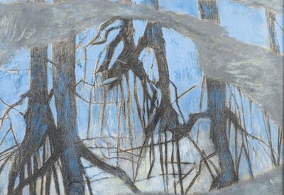 Pierre PELLOUX (1903-1975) Reflets d'arbres en hiver - Photo 1