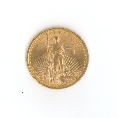 an image of a gold coin on a white surface