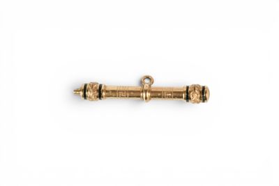 a brass plated screw with two screws on a white background