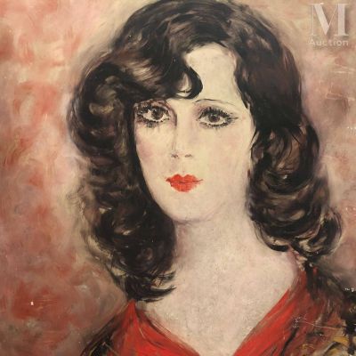 une image d'un tableau représentant une femme en robe rouge