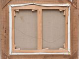 a close up of a picture of a window frame on a wall