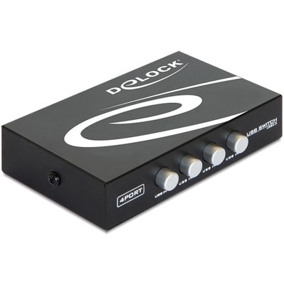 DELOCK - Commutateur USB 2.0 - 4 ports vers 1 - Boîtier méta…