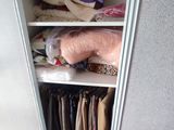 une photo d'un placard rempli de vêtements et d'autres objets