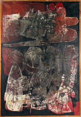 an image of a painting on a wall with a wooden frame