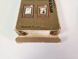 a cardboard box with a picture of a cat on it