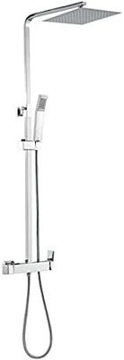 a close up of a shower faucet with a shower head