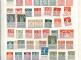a framed picture of a collection of postage stamps