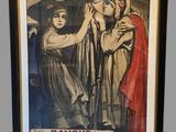 tableau représentant une femme tenant un enfant dans ses bras devant un tableau représentant une femme
