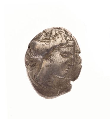 l'image d'une pièce d'argent sur laquelle figure le visage d'une femme