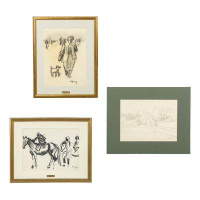 Hubert Malfait (1898-1971) 'Paysage', 'Femme avec chien' et …