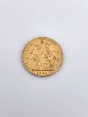 Souverain en or Edward VII, datée 1910 (rayée). - Photo 1