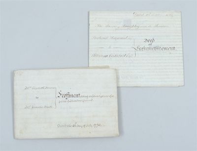 Lot composé de deux actes notariés anglais, 19e siècle.