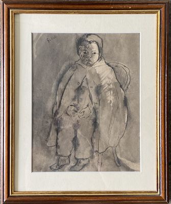 Emile GILIOLI (1911 - 1977). Portrait d'enfant assis.