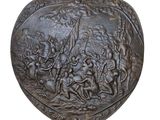 une image d'une plaque en bronze représentant une bataille