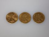 trois souverains d'or de l'Empire britannique