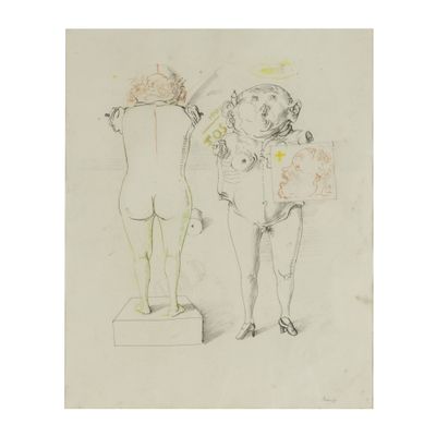 dessin d'un homme et d'une femme debout l'un à côté de l'autre