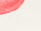 a drawing of a red object on a white surface