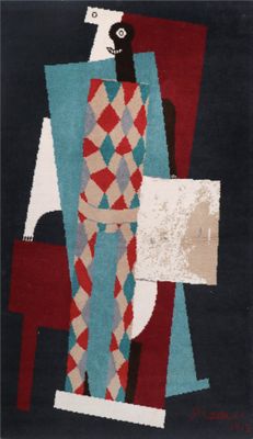 an image of a painting of a woman with a cat on a chair