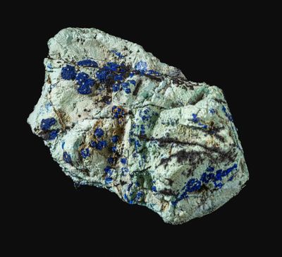 RARE AZURITE SUR CHRYSOCOLLE MORENCI USA (16cm)