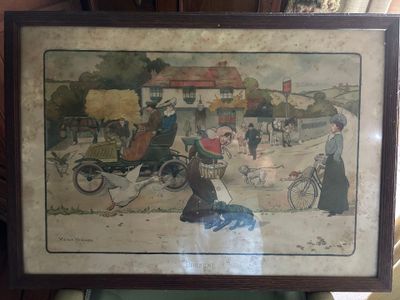 une photo d'une femme avec un cheval et une calèche