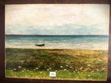 une image d'un tableau représentant un bateau sur l'eau