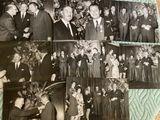 an old black and white photo of a group of people posing for a picture