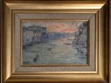 une image représentant un tableau représentant un coucher de soleil sur une rivière