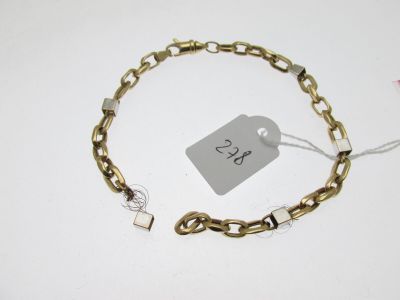 bracelet or 750°/°° deux tons à maillons forçat et virolle… - Photo 1