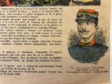 an old newspaper with a picture of a man in a military uniform