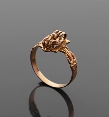 Bague en or rose 18K 750 millièmes présentant trois rubans p…