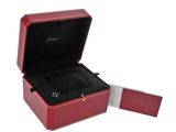 an open red box with a ring inside of it on a white background