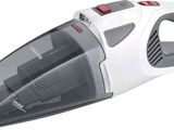 a close up of a white and red vacuum cleaner on a white background