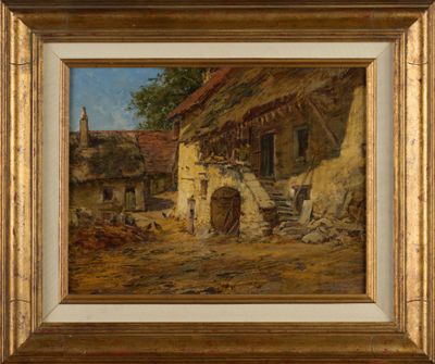 Charles Alexandre BERTIER (1860-1924) "Cour de ferme" HSP, S…